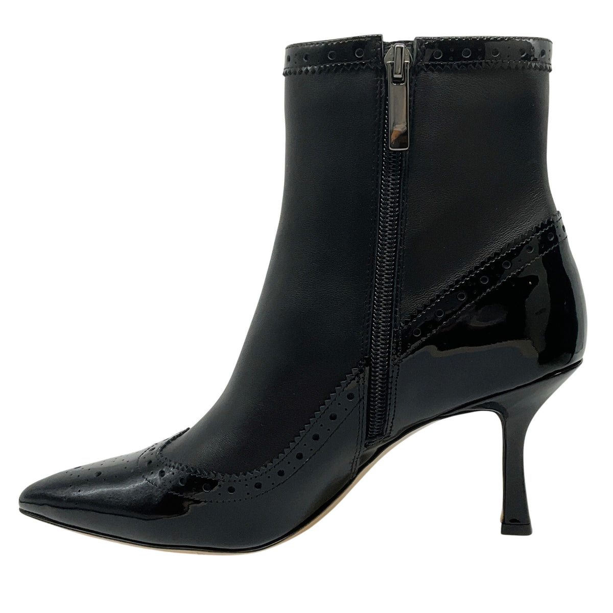 L'Agence Black Leather / Patent Leather Ember Boots