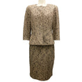 Load image into Gallery viewer, Lida Baday Taupe / Black Wool Tweed Jacket and Skirt Suit Set
