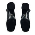 Load image into Gallery viewer, Prada Black / Silver Logo Plaque Heeled Tall Suede Leather Boots
