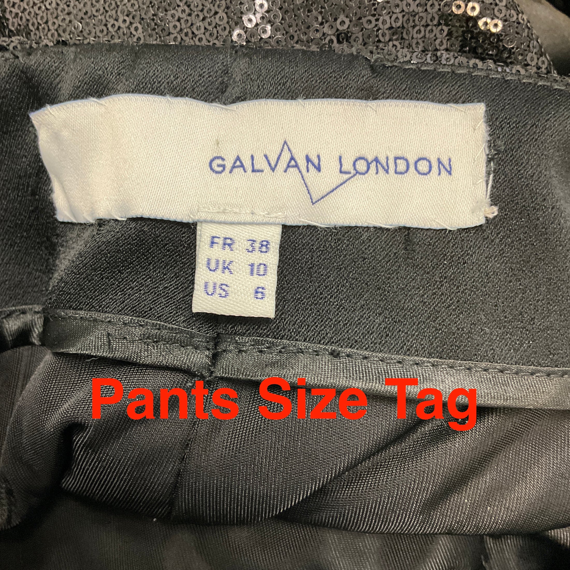 Galvan London Black Sequined Jacket and Pants Suit Set