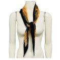 Load image into Gallery viewer, Hermes Black Multi Azulejos Print Plisse Pleated Silk Twill Scarf
