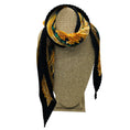 Load image into Gallery viewer, Hermes Black Multi Azulejos Print Plisse Pleated Silk Twill Scarf
