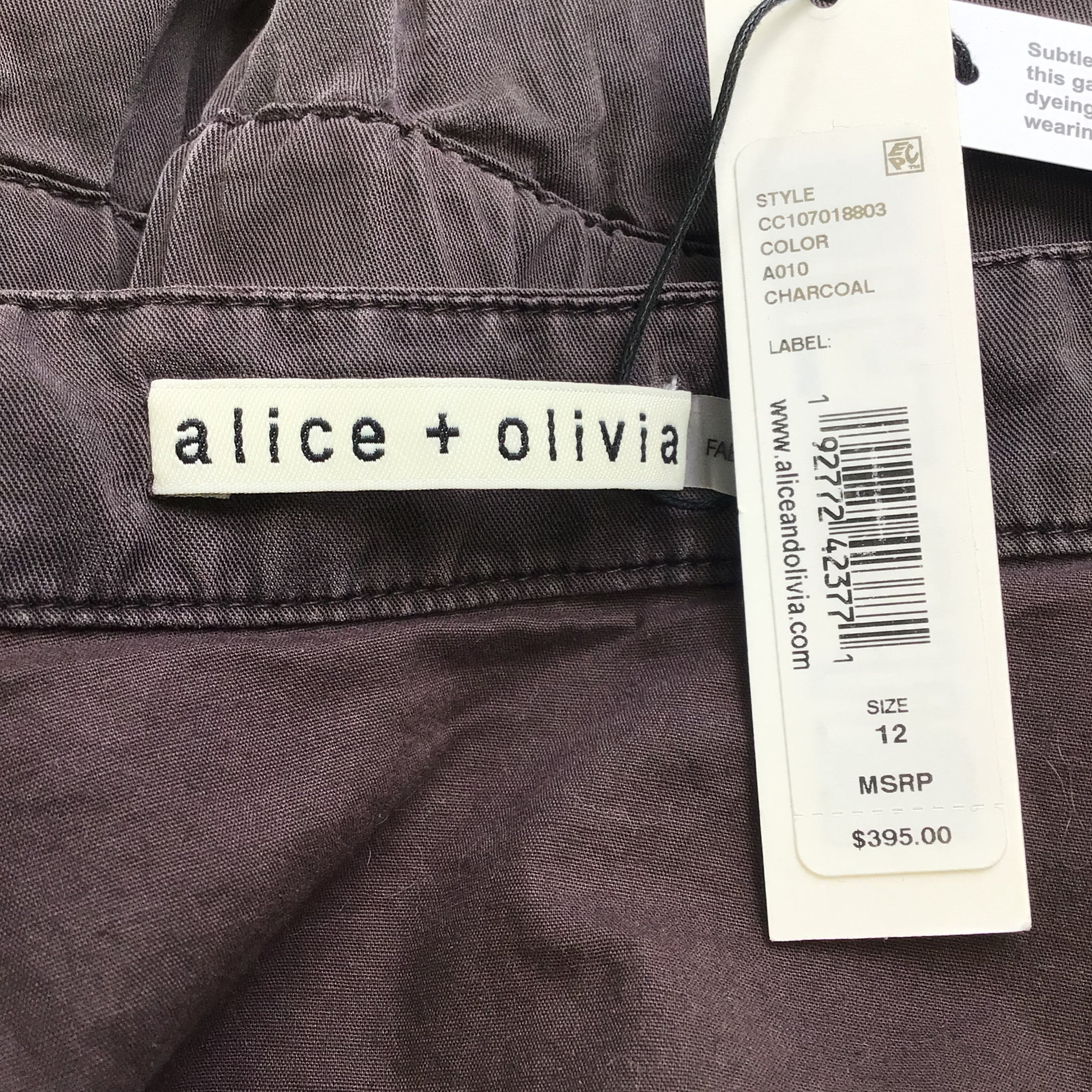 Alice + Olivia Charcoal Kota Cargo Pocket Romper