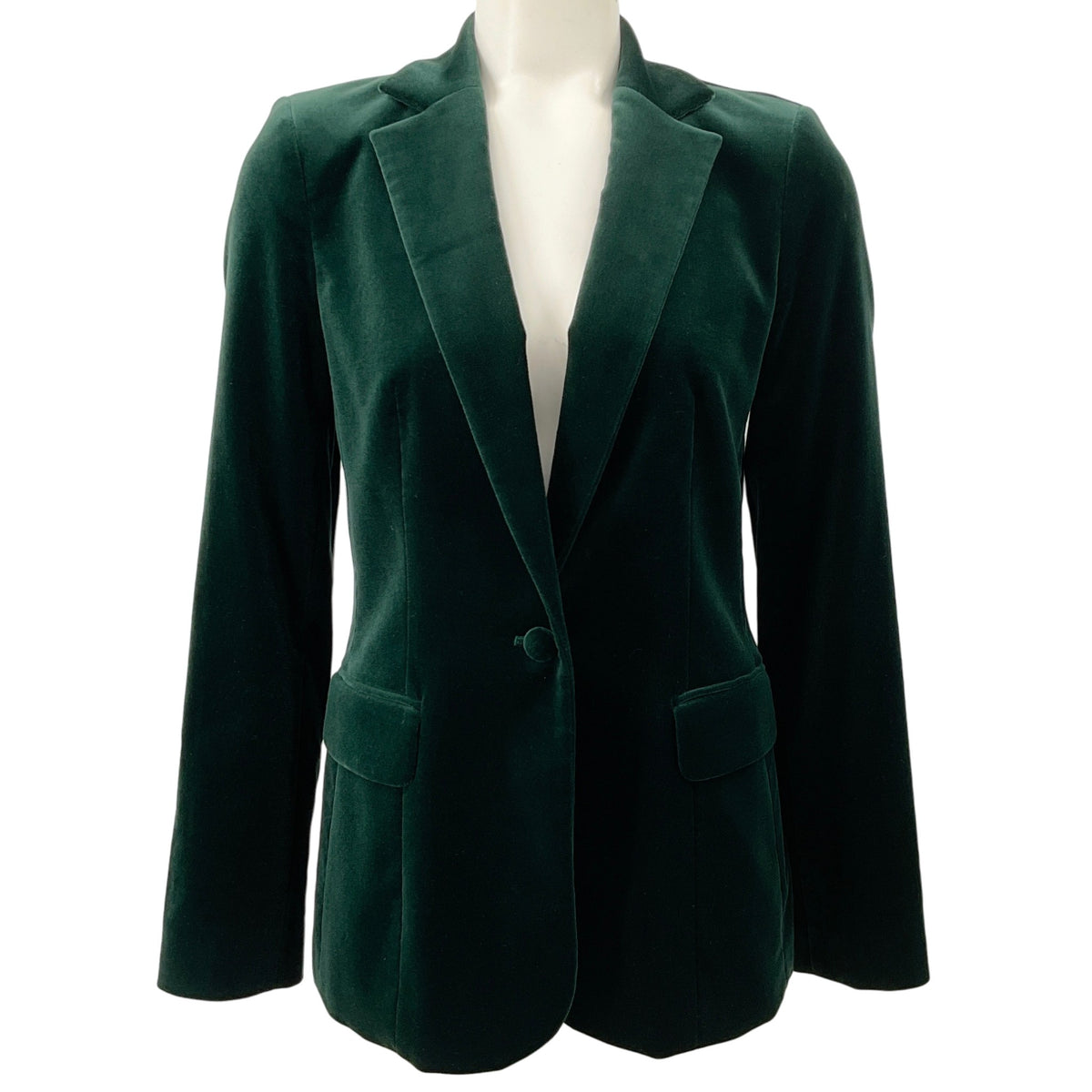 Frame Spruce Green Velvet Blazer
