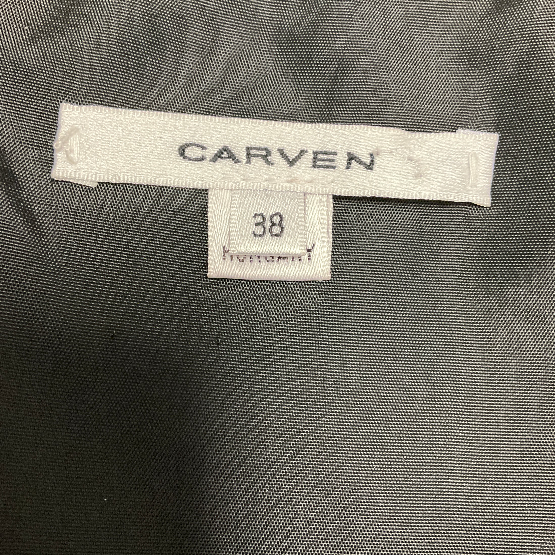 Carven Black Woven Sleeveless V-Neck Flared Cocktail Dress