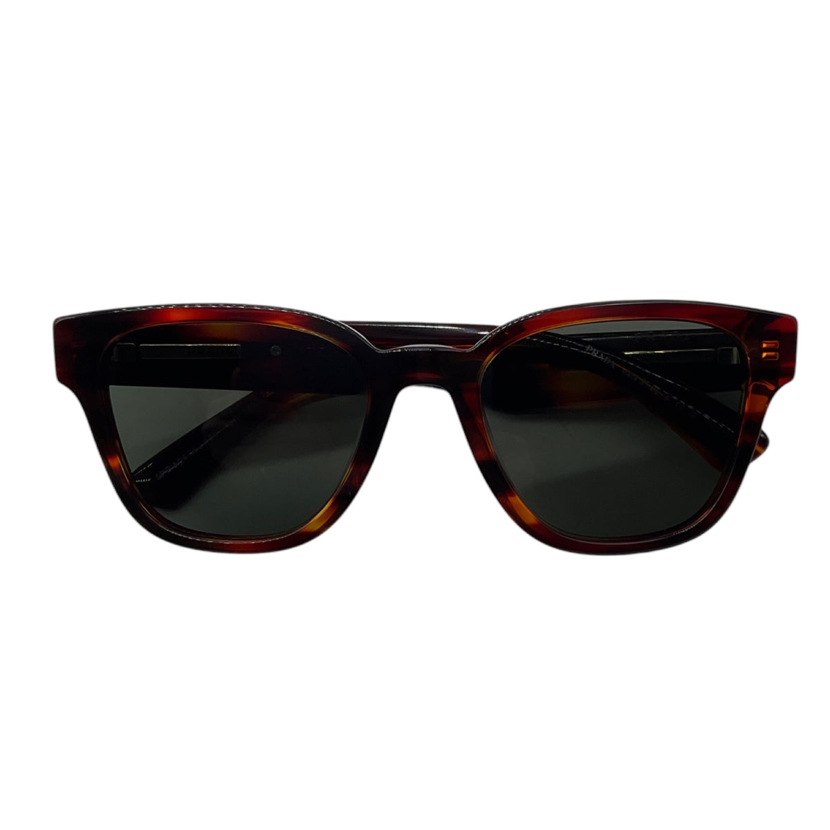 Prada Brown Havana Polarized Lens Acetate Frame Wayfarer Sunglasses