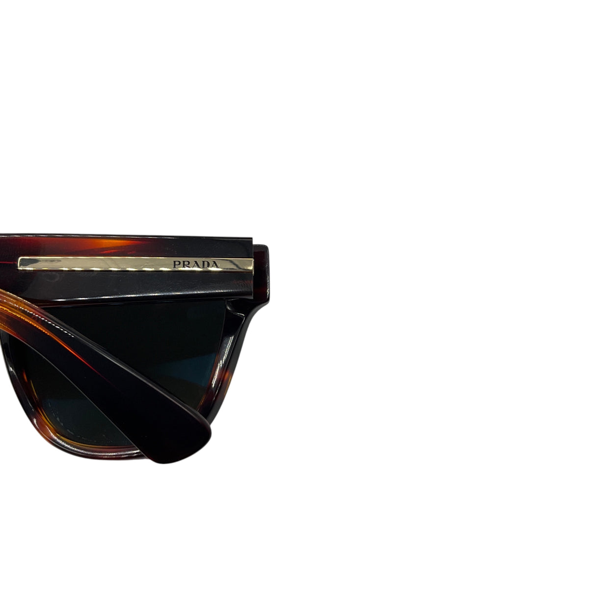 Prada Brown Havana Polarized Lens Acetate Frame Wayfarer Sunglasses