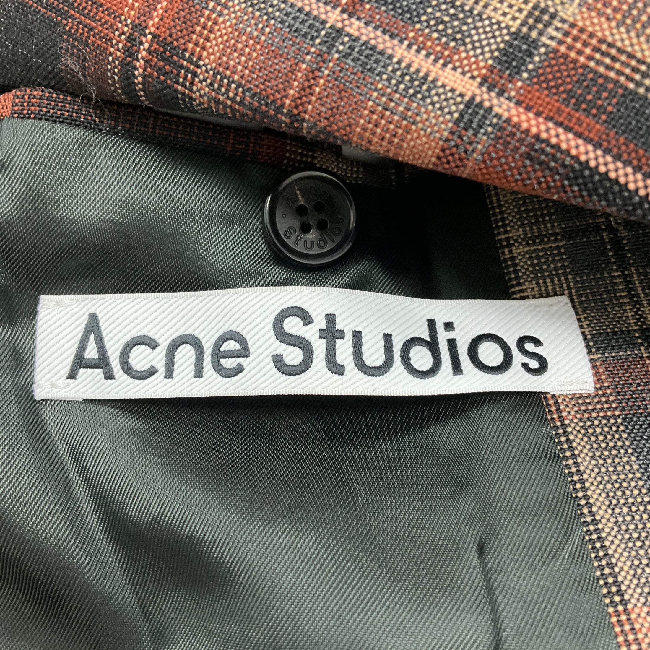Acne Studios Brown Multi Check Bonded Suit Jacket