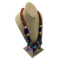 Load image into Gallery viewer, Oscar de la Renta Purple / Brown Multi Stone Embellished Rope Chain Necklace

