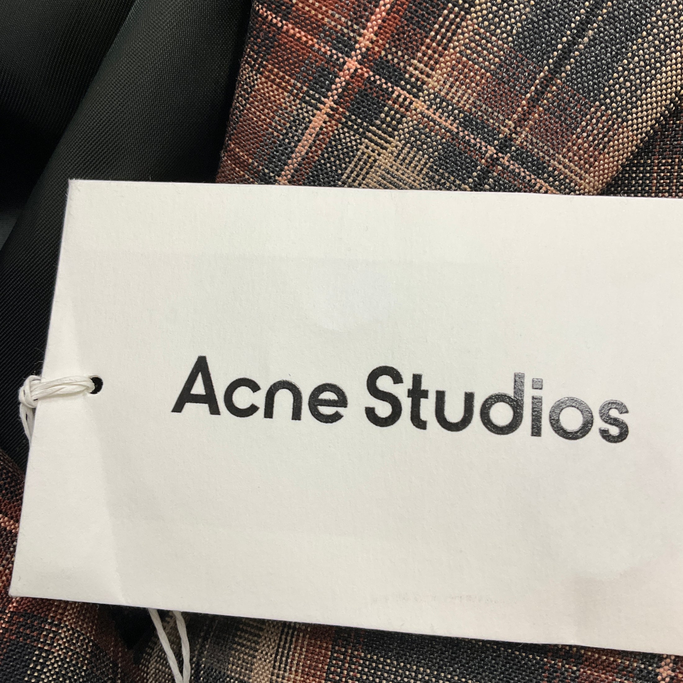 Acne Studios Brown Multi Check Bonded Suit Jacket