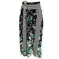 Load image into Gallery viewer, Dorothee Schumacher Black / White / Green Printed Silk Midi Skirt
