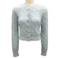 Load image into Gallery viewer, Paco Rabanne Light Blue Cable Knit Mohair Cardigan
