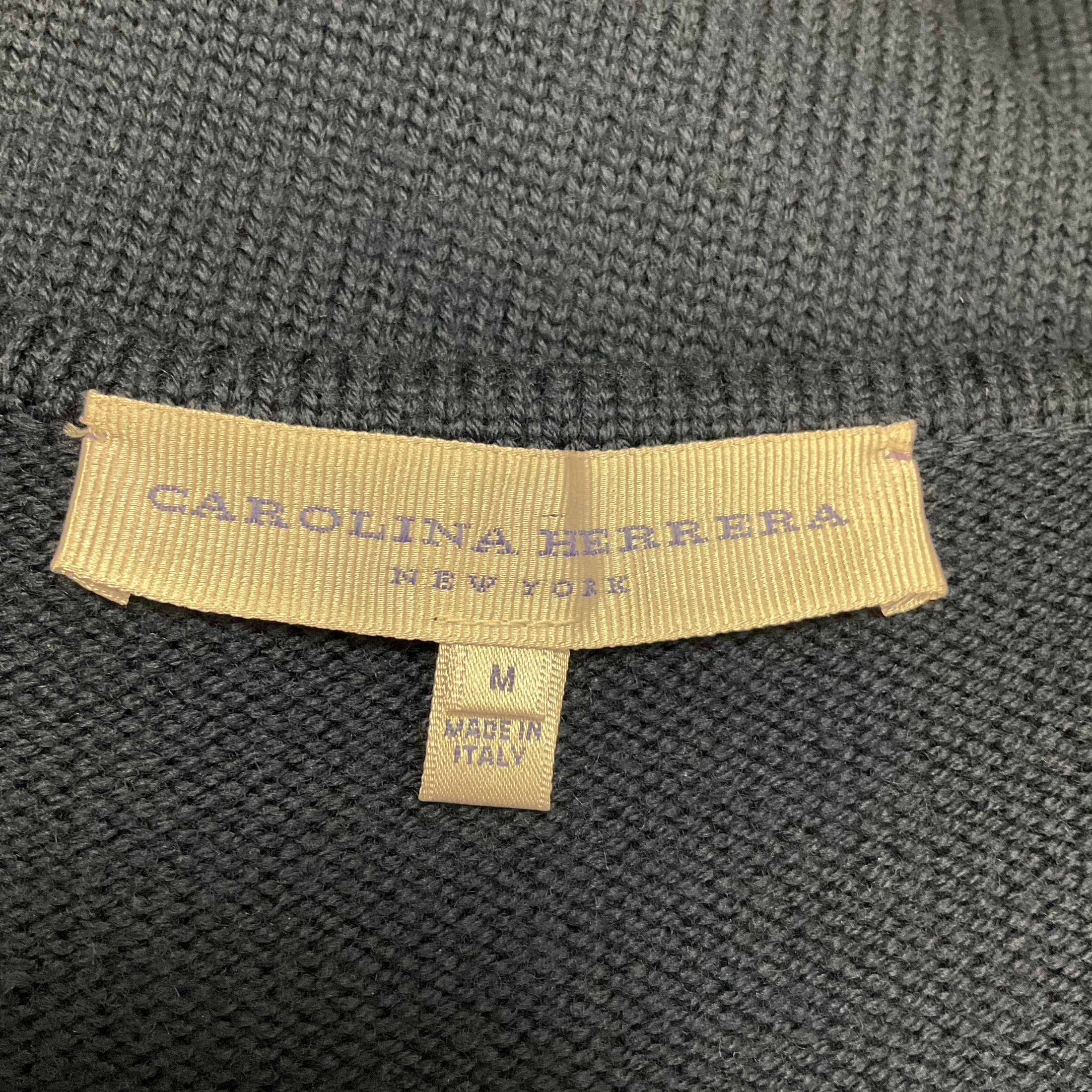 Carolina Herrera Navy Blue / Ivory Sequined Wool and Silk Knit Cardigan and Tank Top Set