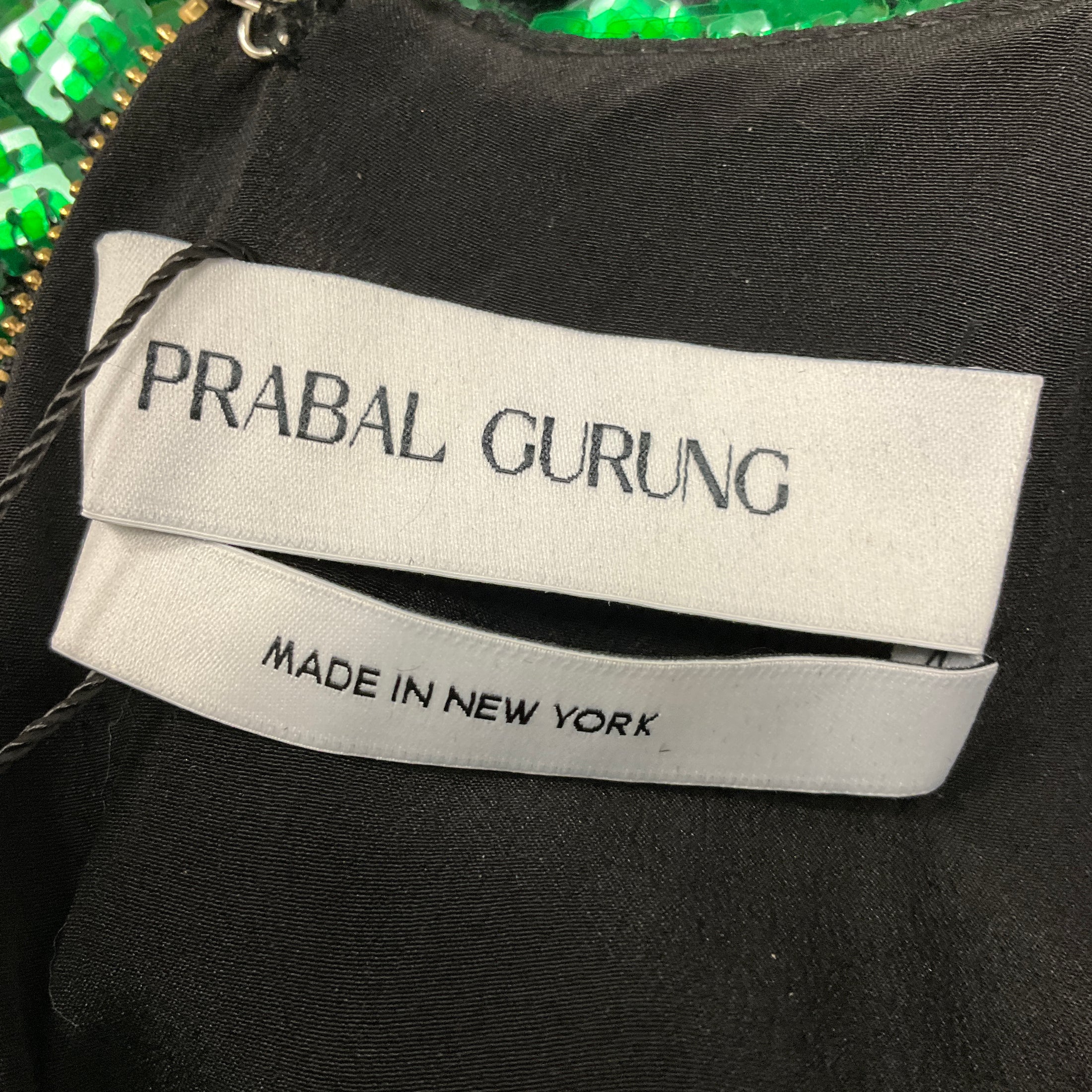 Prabal Gurung Jade Sequined Long Sleeved Cocktail Dress