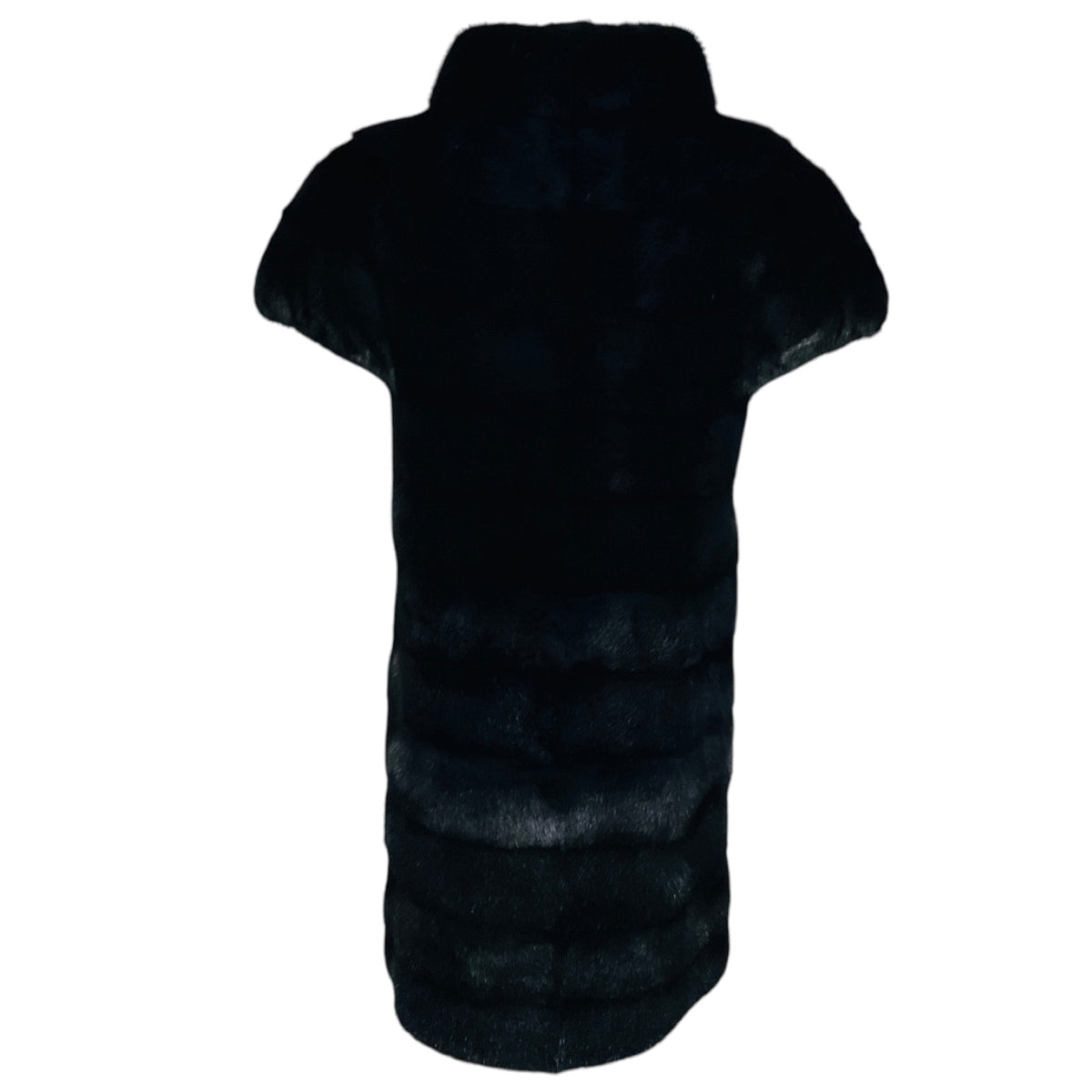 Giuliana Teso Midnight / Dark Navy Blue Cap Sleeved Mink Fur Coat