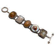 Stephen Dweck 1997 Sterling Silver and Stone Toggle Bracelet
