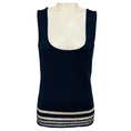 Load image into Gallery viewer, Carolina Herrera Navy Blue / Ivory Sequined Wool and Silk Knit Cardigan and Tank Top Set
