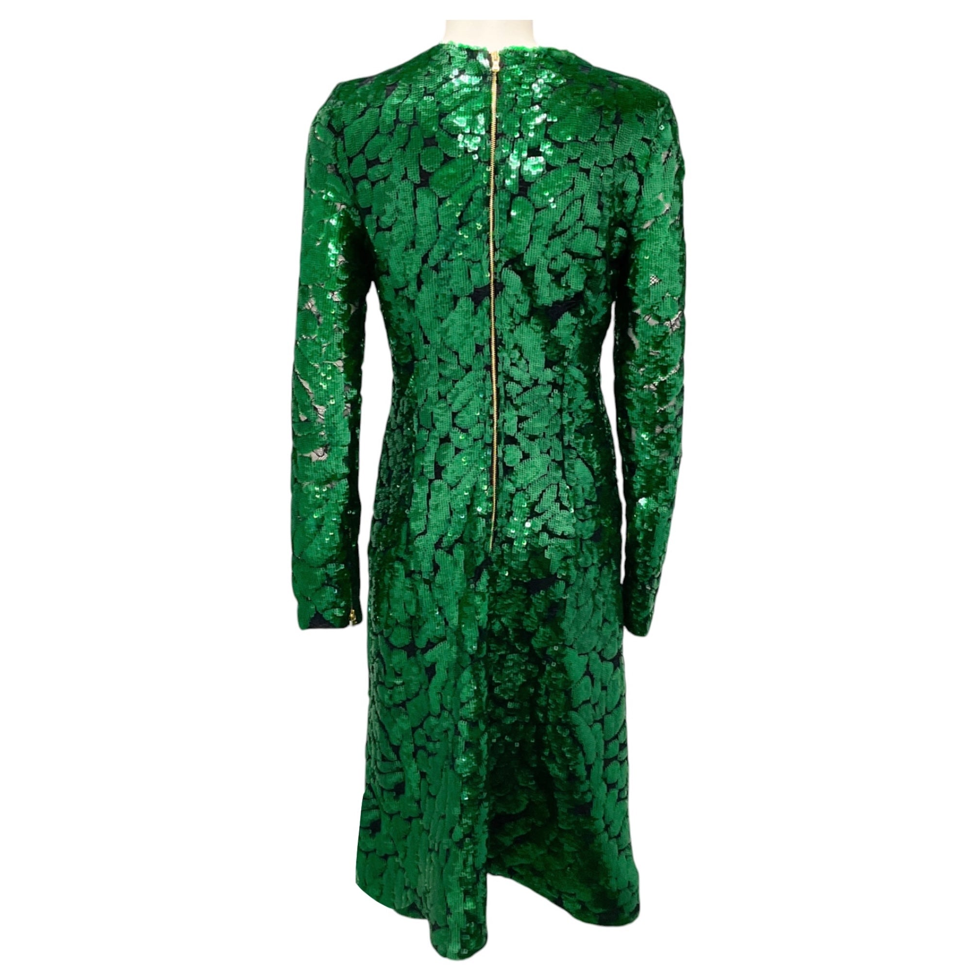 Prabal Gurung Jade Sequined Long Sleeved Cocktail Dress