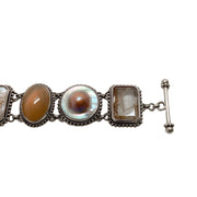 Stephen Dweck 1997 Sterling Silver and Stone Toggle Bracelet