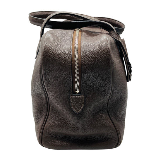 Hermes Brown 2007 Clemence Leather Victoria Handbag