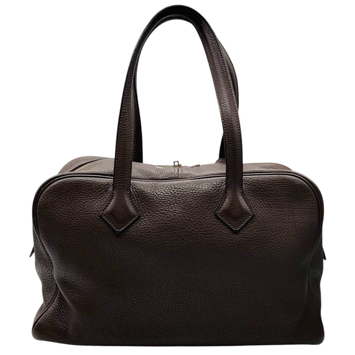 Hermes Brown 2007 Clemence Leather Victoria Handbag
