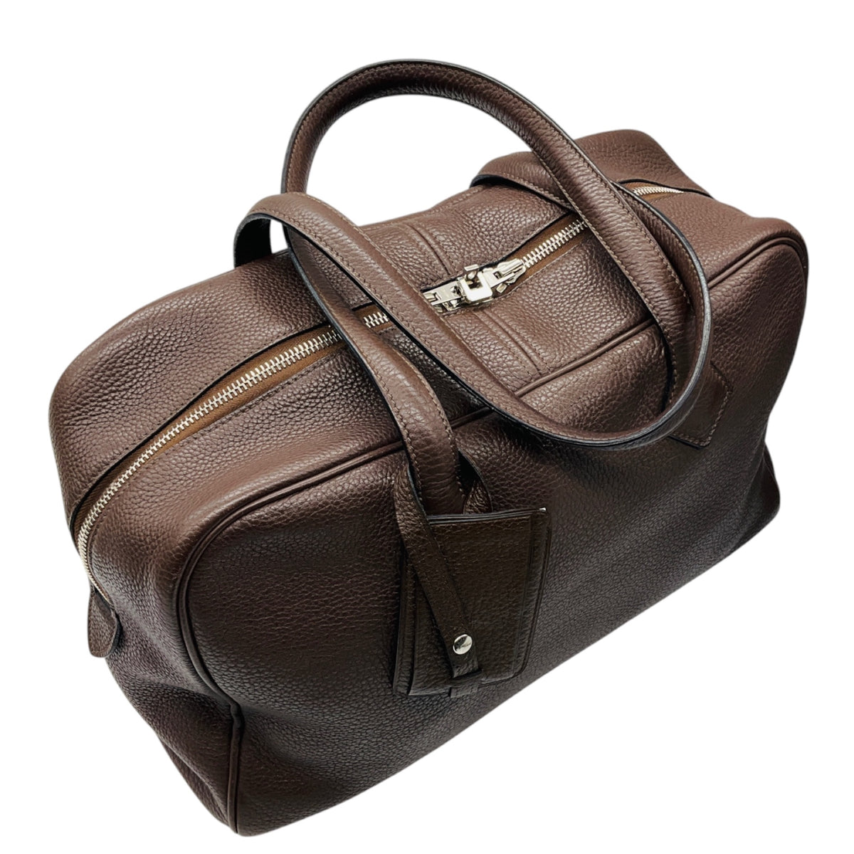 Hermes Brown 2007 Clemence Leather Victoria Handbag