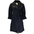 Load image into Gallery viewer, AVN Black Ribbon Belt Wrap Trench Coat
