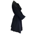 Load image into Gallery viewer, AVN Black Ribbon Belt Wrap Trench Coat
