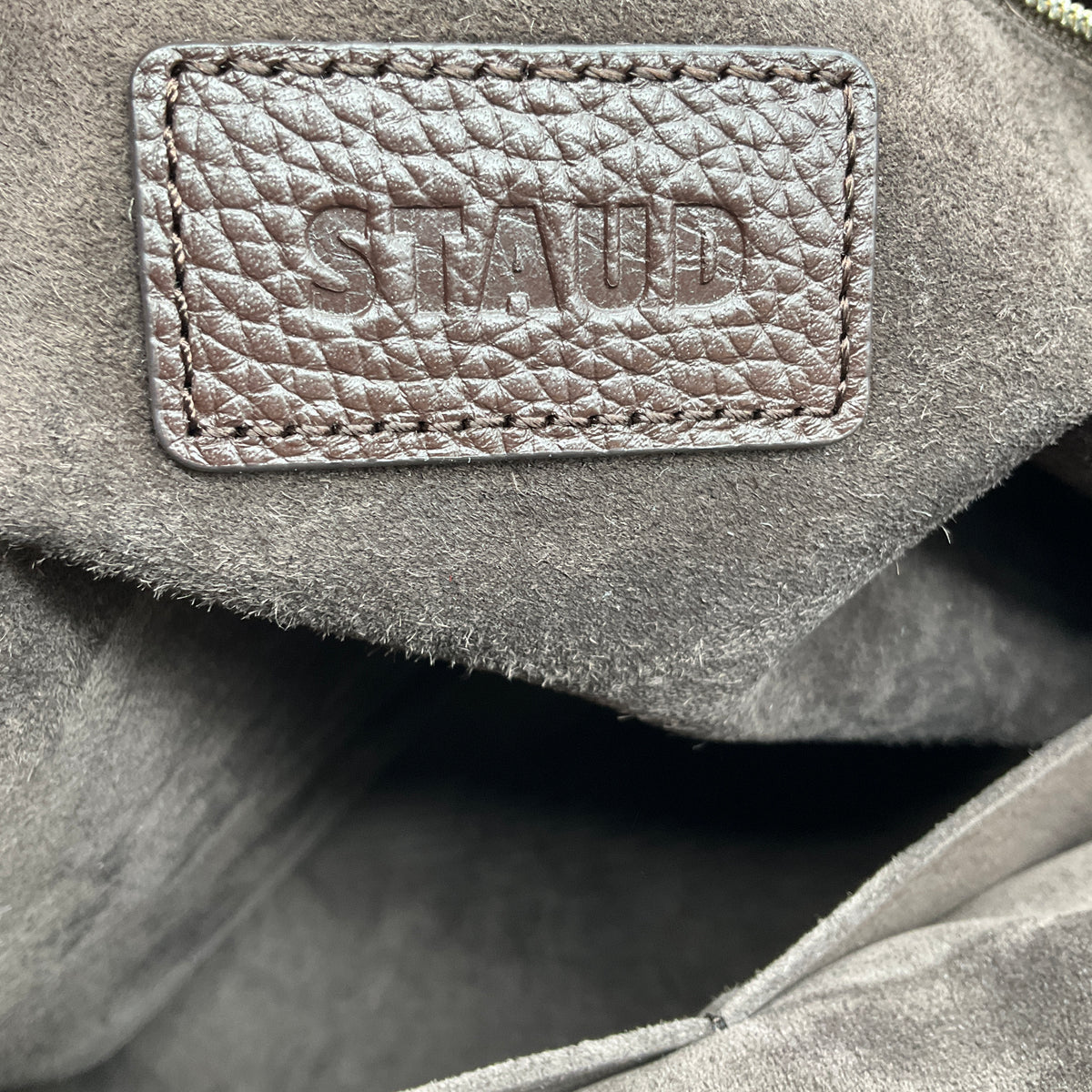 Staud Espresso Caviar Leather Maude Carryall Bag
