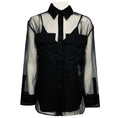 Load image into Gallery viewer, Maria Cher Black Sheer Long Sleeved Button Front Kay Shirt / Blouse
