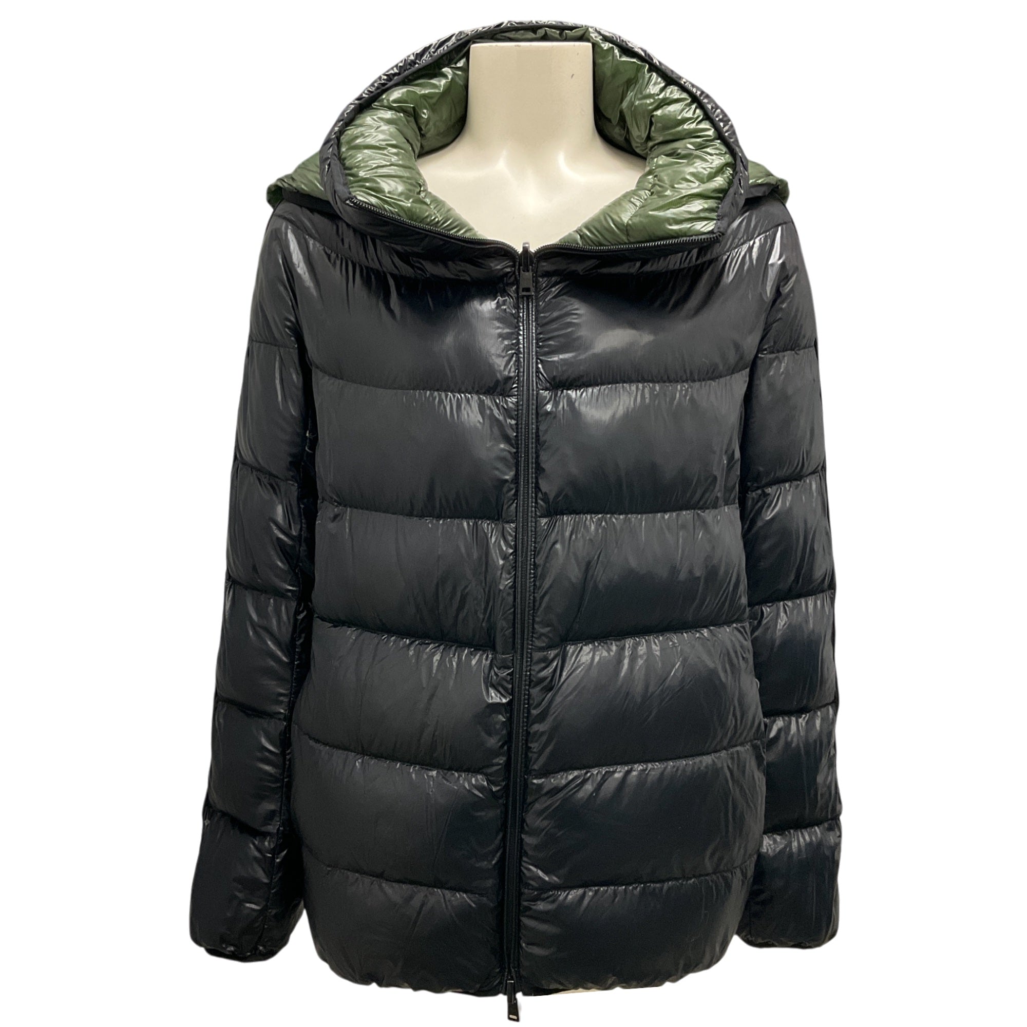 Herno Black / Green Reversible Ultralight Puffer Coat