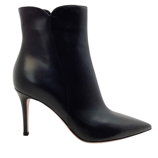 Gianvito Rossi Black Leather Levy 85 Booties
