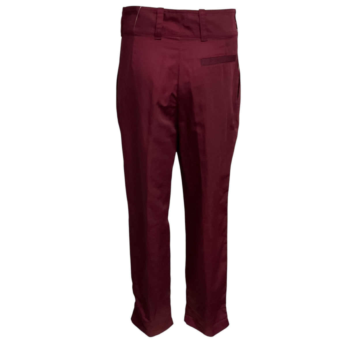 Dries Van Noten Burgundy Relaxed Fit Pants with Belt