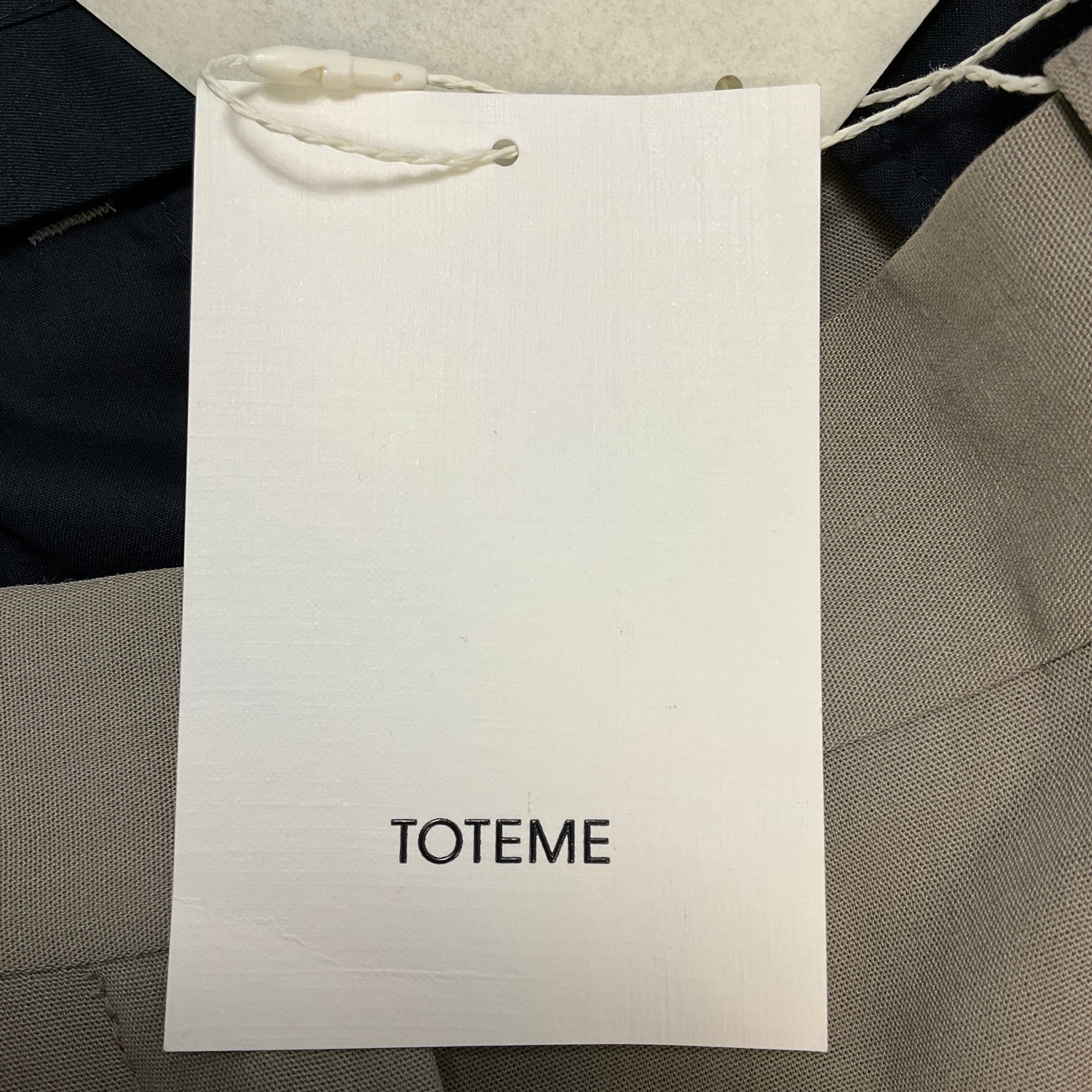 Toteme Taupe Wool Viscose Wide Fluid Trousers