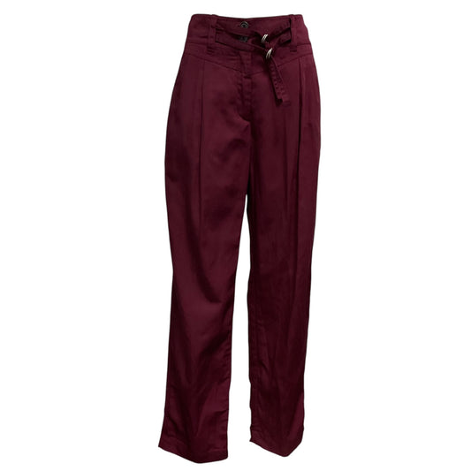 Dries Van Noten Burgundy Relaxed Fit Pants with Belt