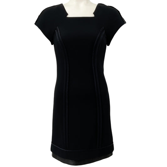 Rag & Bone Black Mies Dress with Satin and Leather Trim
