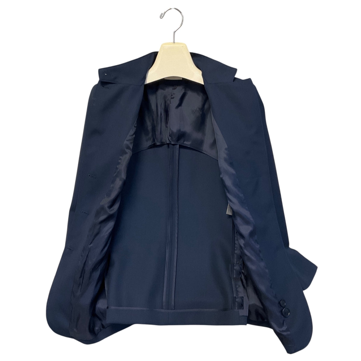 Akris Punto Navy Blue Tailored Button Front Wool Jacket