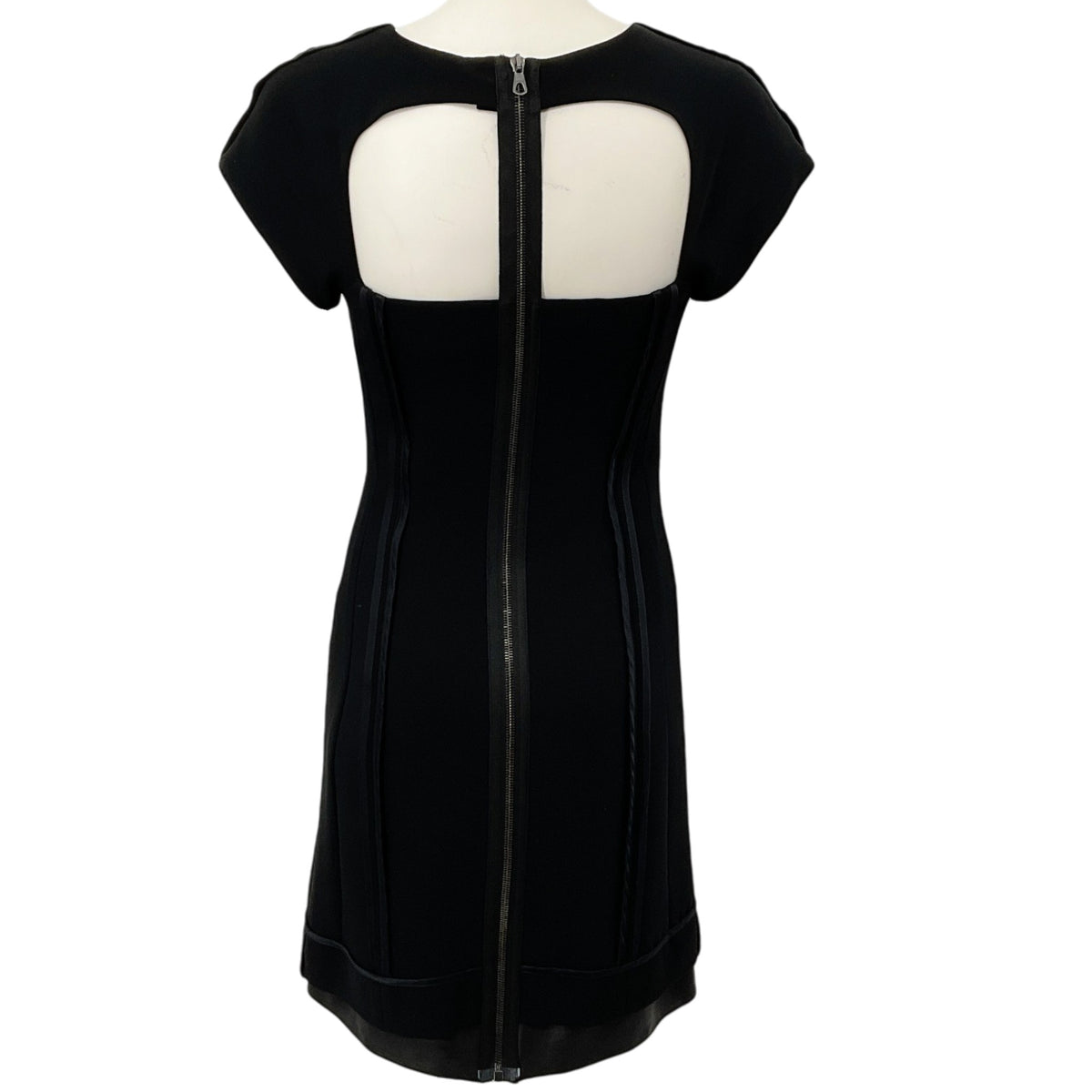 Rag & Bone Black Mies Dress with Satin and Leather Trim
