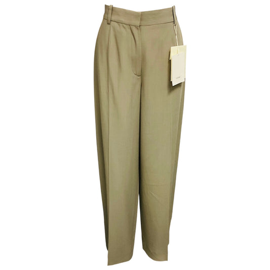 Toteme Taupe Wool Viscose Wide Fluid Trousers