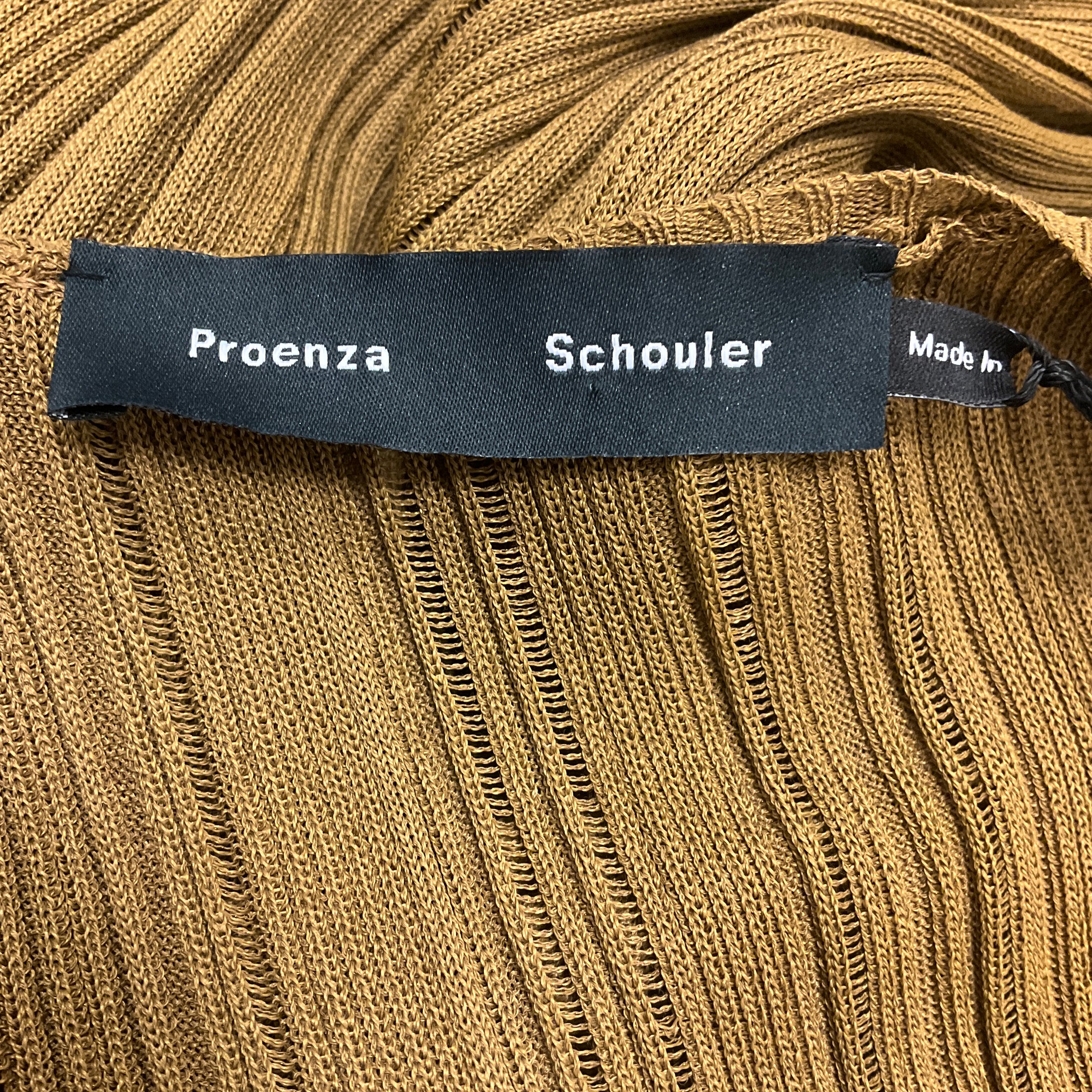 Proenza Schouler Chestnut Everly Viscose Fringe Knit Dress
