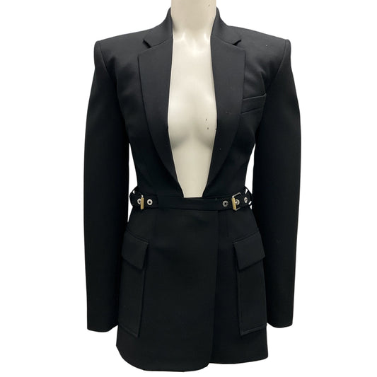 Dion Lee Black Open Neck Blazer Dress