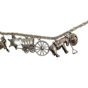 Sterling Silver Western Theme Charm Necklace