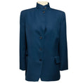 Load image into Gallery viewer, Akris Punto Navy Blue Tailored Button Front Wool Jacket
