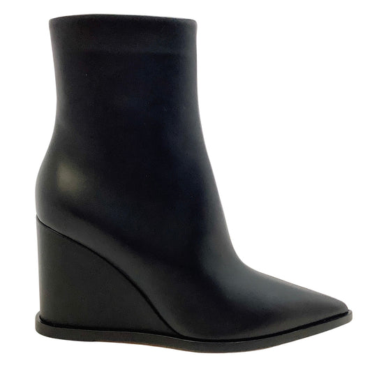 Gianvito Rossi Black Leather Hamnes Wedge Ankle Booties