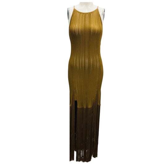 Proenza Schouler Chestnut Everly Viscose Fringe Knit Dress