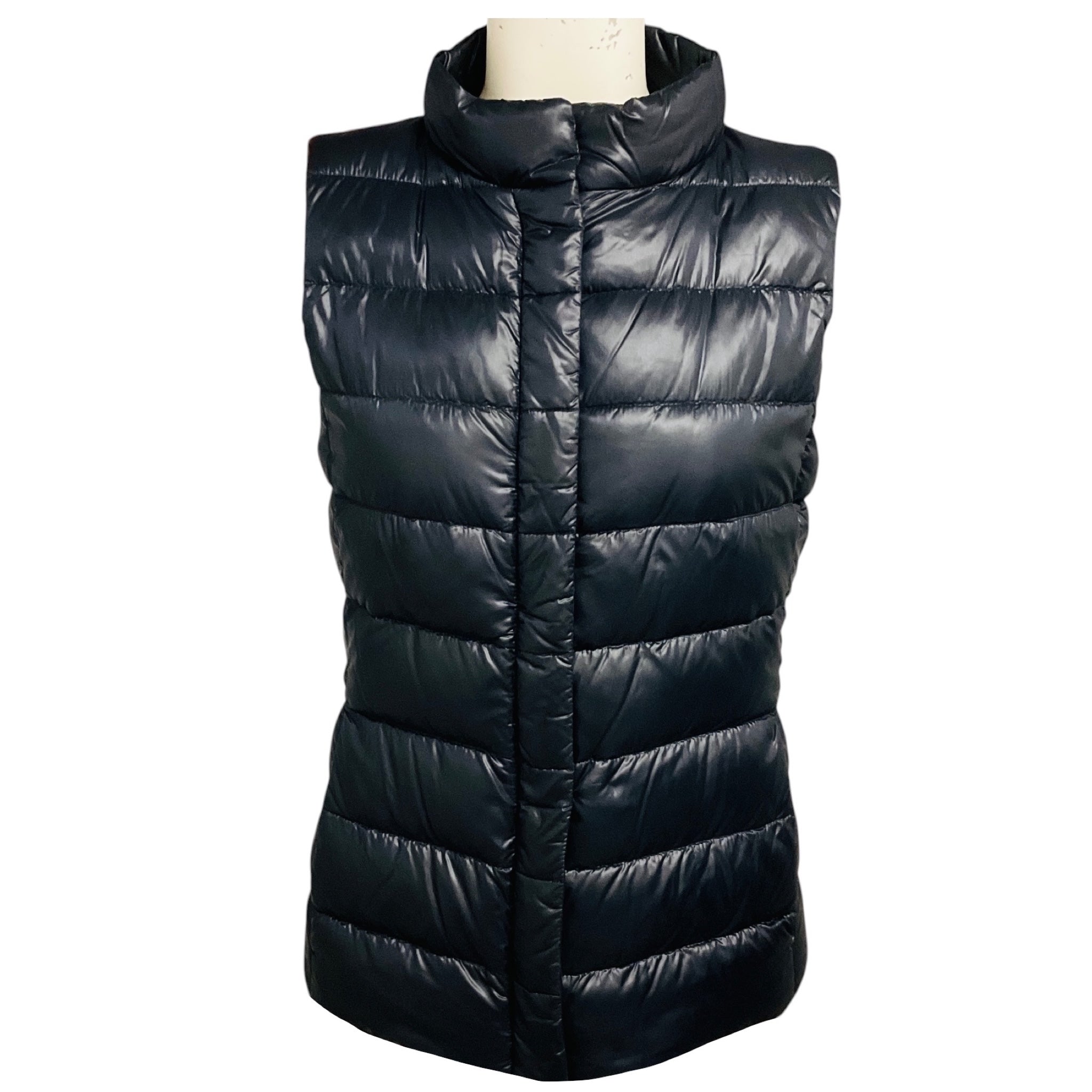 Herno Black Iconico Giulia Lightweight Quilted Down Puffer Vest