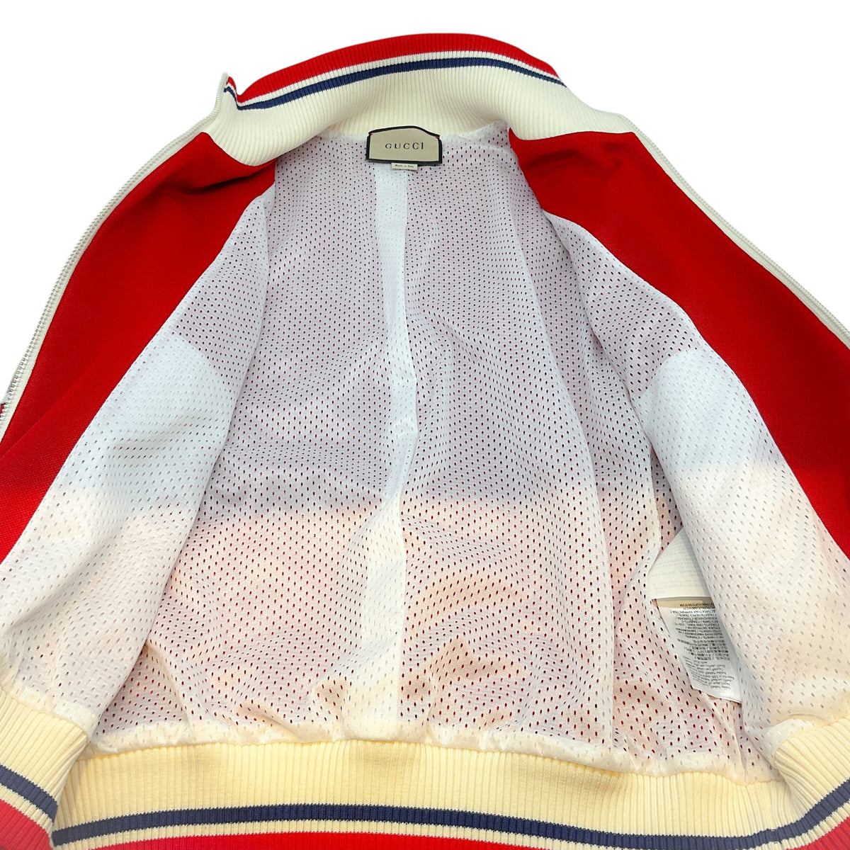Gucci Men's Red / White Sequined Logo Varsity Jacket