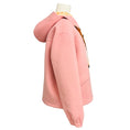 Load image into Gallery viewer, Louis Vuitton Pink Hooded Zip Front Wool Jacket with Brown Monogram Canvas Trim and Tan Lambskin Leather Details
