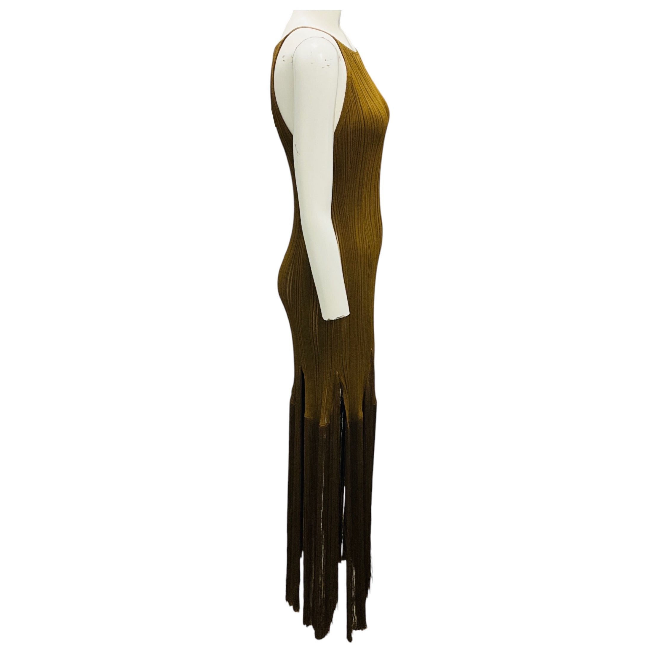 Proenza Schouler Chestnut Everly Viscose Fringe Knit Dress