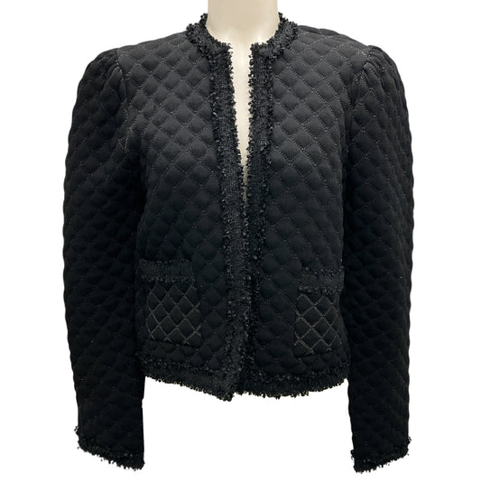 Sandro Black Hamy Quilted Cardigan